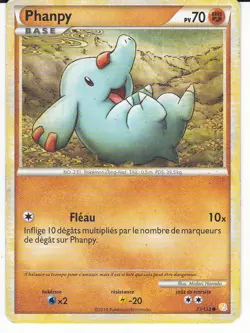 LOT DE 7 CARTES POKEMON TYPE COMBAT SABLAIREAU MACHOC RHINOCORNE PHANPY RIOLU - Image 3