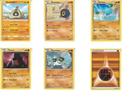 LOT DE 6 CARTES POKEMON TYPE COMBAT OPERMINE BACABOUH TARINOR AXOLOTO NODULITHE - Image 1