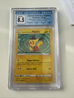 2020 POKEMON BLACK STAR PROMOS HOLO #SWSH074 SPECIAL DELIVERY PIKACHU CGC 8.5 - Image 1