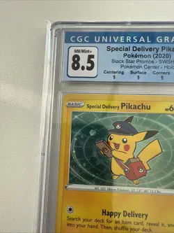 2020 POKEMON BLACK STAR PROMOS HOLO #SWSH074 SPECIAL DELIVERY PIKACHU CGC 8.5 - Image 2