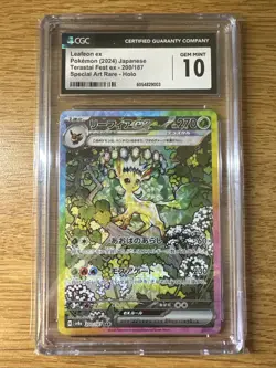 CGC 10 Leafeon ex SAR Terastal Festival 200/187 sv8a 2024 Japanese Pokemon - Image 1