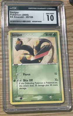 Seviper Pokemon 2005 CGC 10 GEM MINT EX Emerald 20/106 - Image 1