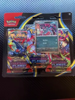 Pokemon TCG Mega Evolution Phantasmal Flames 3 Pack Blister Sneasel Promo NEW 🔥 - Image 1