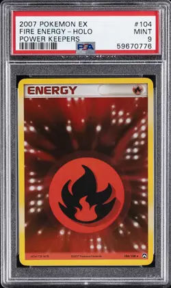 2007 POKEMON EX POWER KEEPERS #104 FIRE ENERGY-HOLO PSA 9 - Image 1