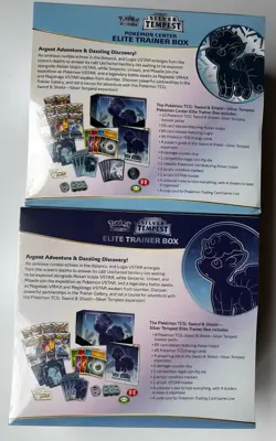 Set of Two Silver Tempest TCG Elite Trainer Boxes ETBs SEALED - 1 Pokemon Center - Image 3