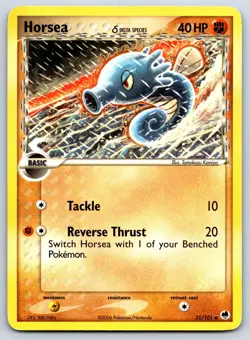 Horsea Delta Species Dragon Frontiers 31/101 Tomokazu Komiya Pokemon 151 Card LP - Image 1