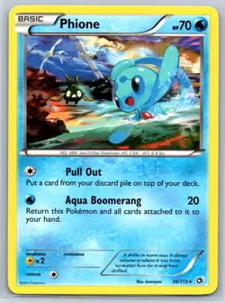 Phione - BW Legendary Treasures 36/113 Rare kawayoo Pokemon Card NM - Image 1