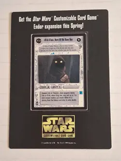 Star Wars CCG Swccg Promo card R'kik D'nec, Rare Unpunched Very Hard To Find! - Image 2