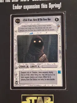 Star Wars CCG Swccg Promo card R'kik D'nec, Rare Unpunched Very Hard To Find! - Image 3