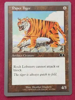Magic The Gathering UNGLUED PAPER TIGER artifact card MTG - Image 1