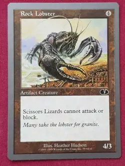 Magic The Gathering UNGLUED ROCK LOBSTER artifact card MTG - Image 1