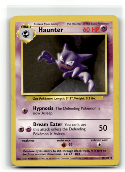 Pokemon - 4th Print Haunter 29/102 - Base Set - 1999-2000 LP - Image 1