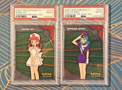 Pokemon TOPPS 2000 PSA 8 Nurse Joy Foil And PSA 8 Officer Jenny Foil - Image 1