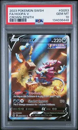 2023 Pokemon Crown Zenith Hoopa V Full Art #gg53 Sword & Shield PSA 10 Gem Mint - Image 1