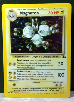 Magneton 9/102 Pokemon TCG Fossil Set 11/62 Holo Rare WOTC 1999 LP+ NM - Image 1