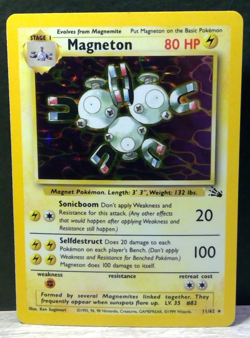 Magneton 9/102 Pokemon TCG Fossil Set 11/62 Holo Rare WOTC 1999 LP+ NM - Image 3