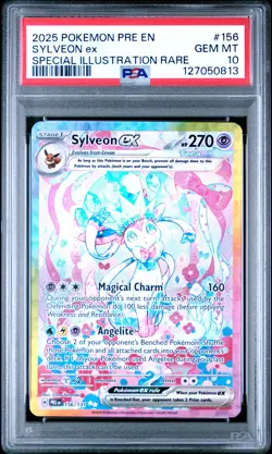 2025 POKEMON PRE EN-PRISMATIC EVOLUTIONS #156 SYLVEON EX PSA 10 - Image 1