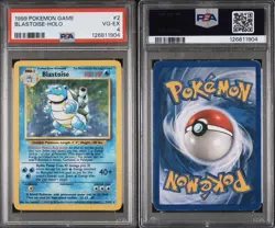 1999 Pokemon Base Set Blastoise Holo 2/102 PSA 4 VG-EX - Image 3