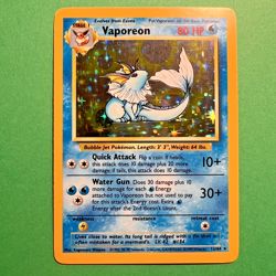 Pokemon TCG Vaporeon 12/64 Jungle Holo Rare No Symbol Error NM - Image 1