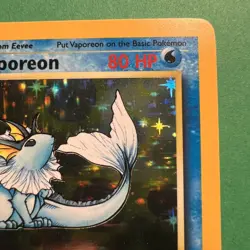 Pokemon TCG Vaporeon 12/64 Jungle Holo Rare No Symbol Error NM - Image 3