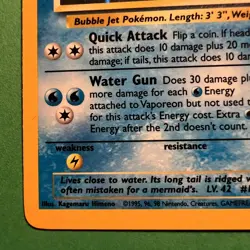 Pokemon TCG Vaporeon 12/64 Jungle Holo Rare No Symbol Error NM - Image 4