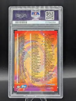 2000 Topps Pokemon TV Animation Series 2 Checklist Foil PSA 9, POP 8 No 10's ?? - Image 2