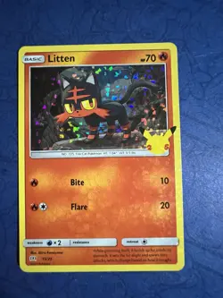 LITTEN-2021 Pokemon McDonalds Celebrations 25th Ann..15 /25 Confetti Holo Promo - Image 1
