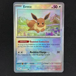 Pokemon Eevee TCG Master Ball Reverse Holo Prismatic Evolutions Card 074/131 - Image 1