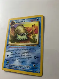 Pokemon TCG Omanyte 52/62 1st Edition Fossil Set Common Non-Holo Card LP [P111] - Image 2