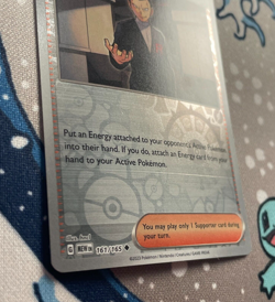Giovanni's Charisma 161/165 Reverse Holo Scarlet & Violet 151 Card Printline NM - Image 2