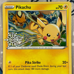 Pikachu 049/195 Holiday Calendar Promo Holo Snowflake Stamped Pokemon Card LP - Image 2