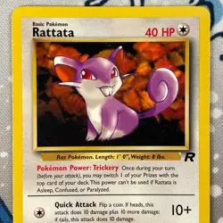 Rattata 66/82 Team Rocket Set Pokemon Card WOTC Vintage 2000 LP - Image 2