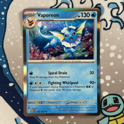 Vaporeon 134/165 Holo Rare Scarlet & Violet 151 Set Pokemon Card 2023 NM - Image 1