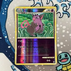 Grumpig 23/102 Reverse Holo Rare HGSS Triumphant Set Pokemon Card 2010 LP - Image 1