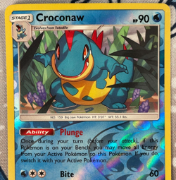 Croconaw 19/73 Reverse Holo Sun & Moon Shining Legends Pokemon Card 2017 LP - Image 2