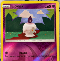 Litwick 101/214 Reverse Holo Sun & Moon Lost Thunder Pokemon Card 2018 LP/MP - Image 2