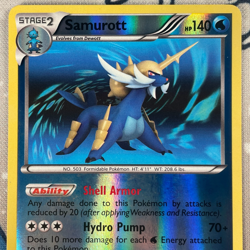 Samurott 32/114 Reverse Holo Rare Black & White Base Set Pokemon Card 2011 NM/LP - Image 2