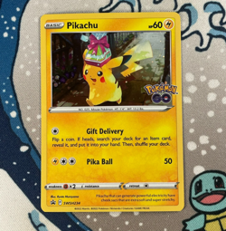 Pikachu SWSH234 Black Star Promo Holo Pokemon Go Stamped Pokemon Card 2022 LP #2 - Image 1