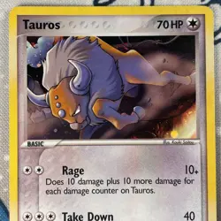 Tauros 5/17 Holo Rare Promo Pop Series 2 Promotional Set Pokemon Card 2005 LP - Image 2