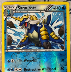 Samurott 41/149 Reverse Holo Rare Black & White Boundaries Crossed Card 2012 LP - Image 2