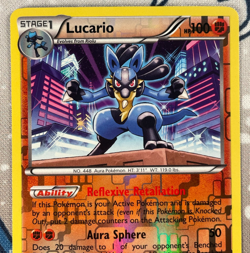 Lucario 64/99 Reverse Holo Rare Black & White Next Destinies Card 2012 LP/NM - Image 2