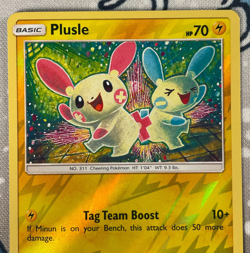 Plusle 33/73 Reverse Holo Sun & Moon Shining Legends Pokemon Card 2017 NM - Image 2
