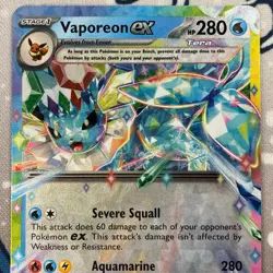 Vaporeon ex 023/131 Double Rare Holo Prismatic Evolutions Pokemon Card 2025 NM - Image 2