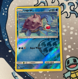 Lapras 17/68 Reverse Holo Rare Sun & Moon Hidden Fates Pokemon Card 2019 NM/LP - Image 1