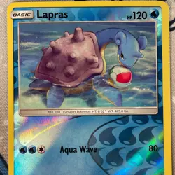 Lapras 17/68 Reverse Holo Rare Sun & Moon Hidden Fates Pokemon Card 2019 NM/LP - Image 2