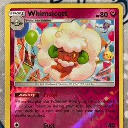 Whimsicott 144/236 Reverse Holo Rare Sun & Moon Unified Minds Pokemon Card NM - Image 2