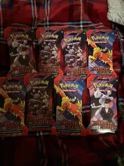 POKEMON TCG DESTINED RIVALS SLEEVED BOOSTER PACK ART SET x8 packs - Image 1