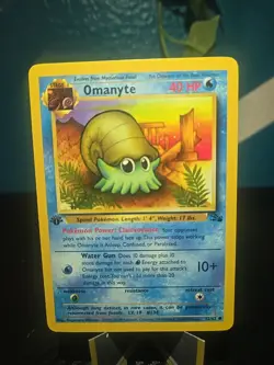 Pokemon TCG Omanyte Fossil 52/62 Regular 1999-2000 Wizards 1st Edition - Image 1