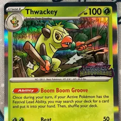 Thwackey SVP115 Prerelease Black Star Promo Twilight Masquerade Pokemon NM/LP - Image 2