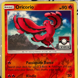 Oricorio 14/145 Reverse Holo Pokemon League Promo Stamped Guardians Rising LP/MP - Image 2